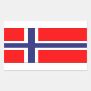 Norwegische Flagge Rechteckiger Aufkleber
