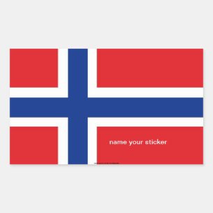 norwegische Flagge Rechteckiger Aufkleber
