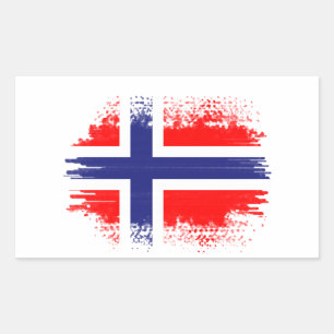 Norwegische Flagge Rechteckiger Aufkleber