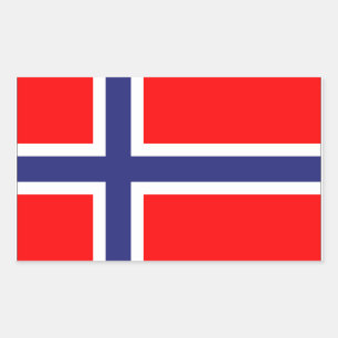 Norwegische Flagge Rechteckiger Aufkleber