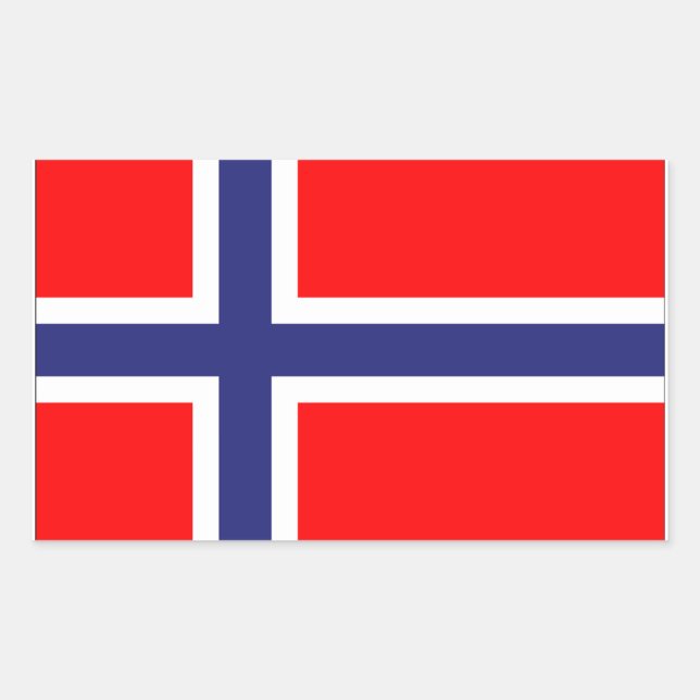 Norwegische Flagge Rechteckiger Aufkleber (Vorderseite)