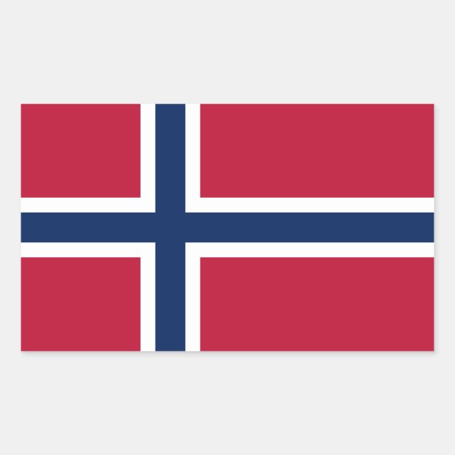 Norwegische Flagge Rechteckiger Aufkleber (Vorderseite)