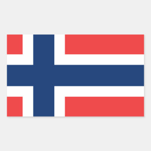 Norwegische Flagge Rechteckiger Aufkleber