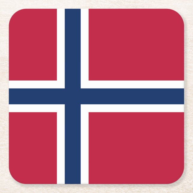 Norwegische Flagge Rechteckiger Pappuntersetzer (Vorderseite)
