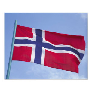 Norwegische Flagge RF) Fotodruck