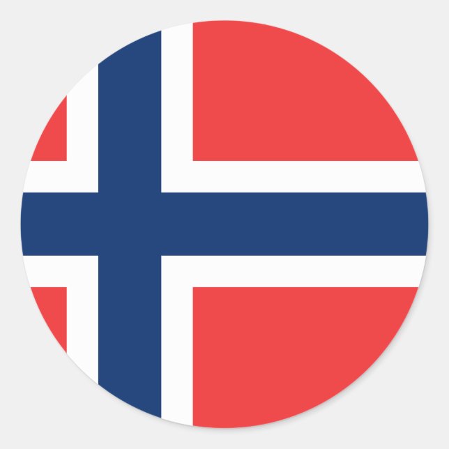 Norwegische Flagge Runder Aufkleber (Vorderseite)