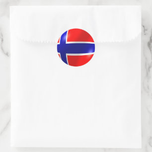 Norwegische Flagge Runder Aufkleber
