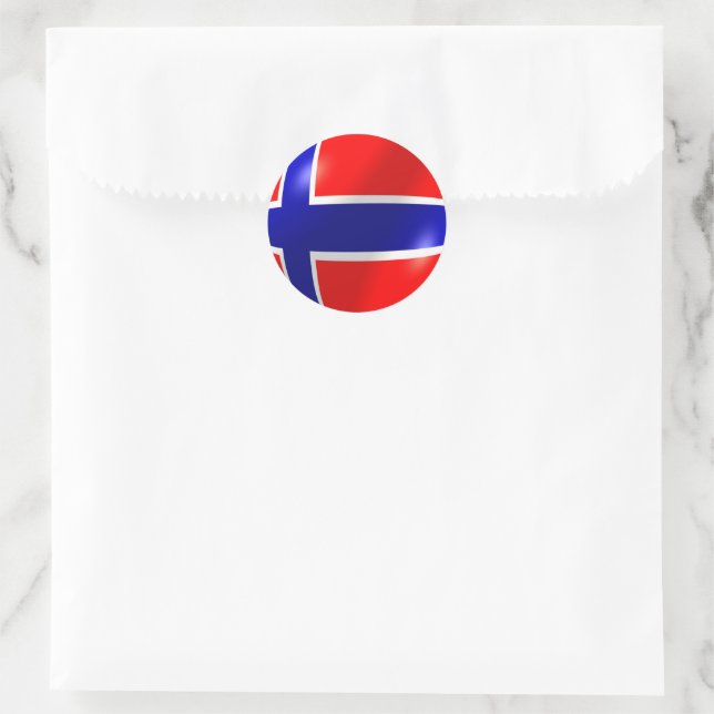 Norwegische Flagge Runder Aufkleber (Tasche)