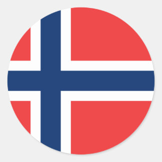 Norwegische Flagge Runder Aufkleber