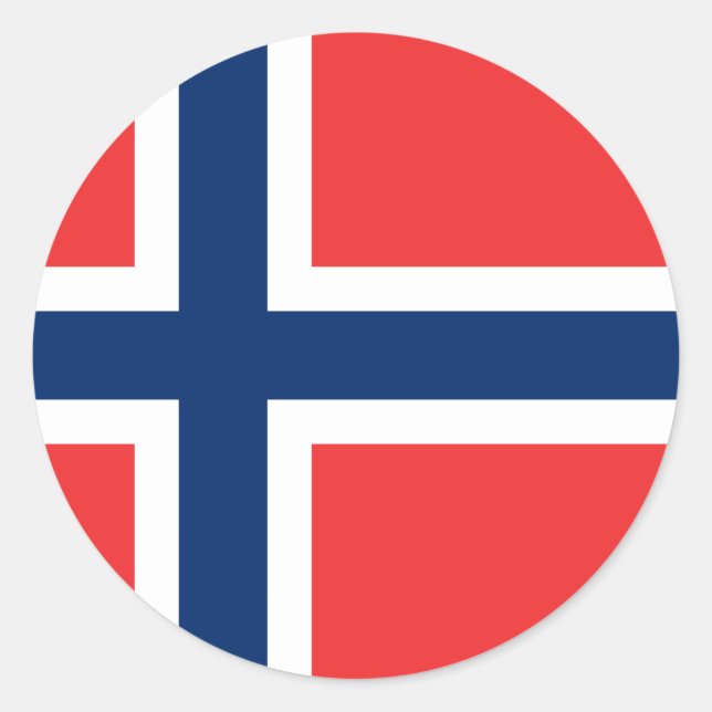 Norwegische Flagge Runder Aufkleber (Vorderseite)