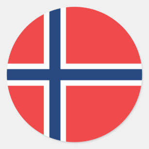 Norwegische Flagge Runder Aufkleber