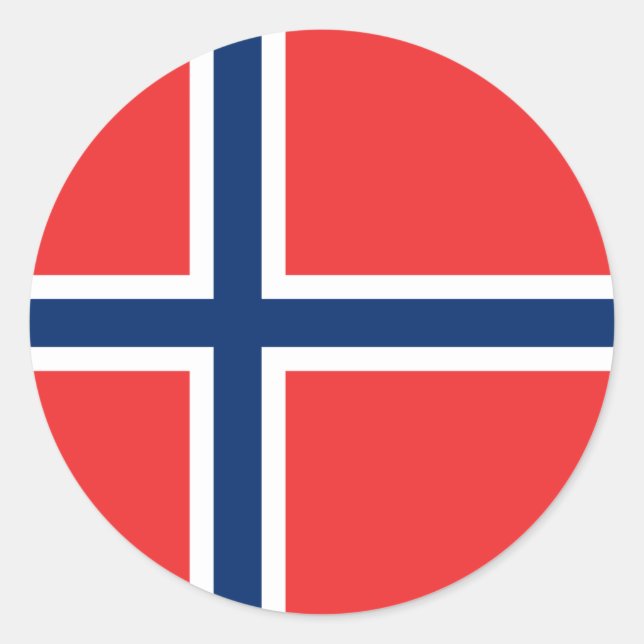 Norwegische Flagge Runder Aufkleber (Vorderseite)