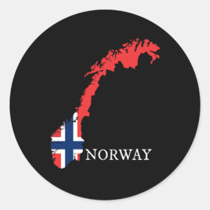 Norwegische Flagge Runder Aufkleber