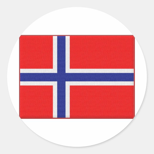 Norwegische Flagge Runder Aufkleber (Vorderseite)