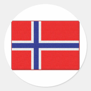 Norwegische Flagge Runder Aufkleber