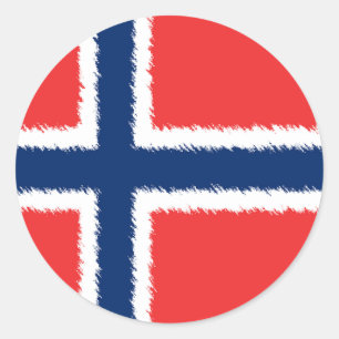 Norwegische Flagge Runder Aufkleber