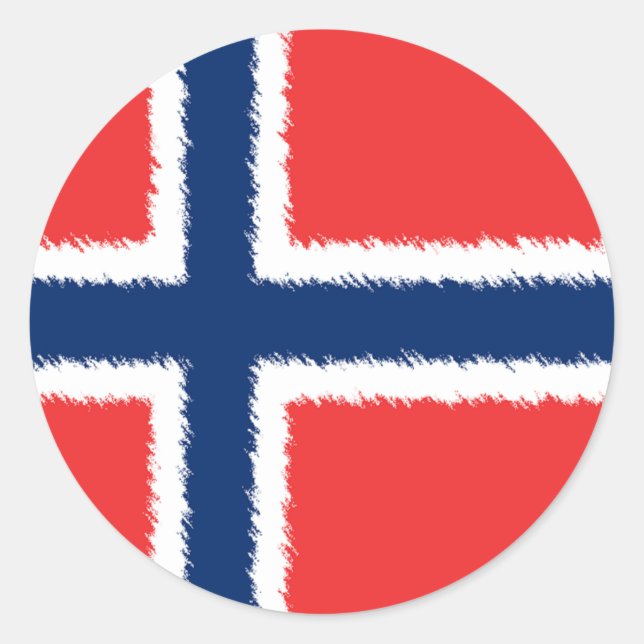 Norwegische Flagge Runder Aufkleber (Vorderseite)