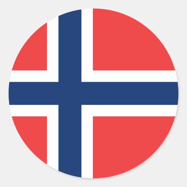 Norwegische Flagge Runder Aufkleber (Vorderseite)