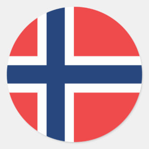 Norwegische Flagge Runder Aufkleber