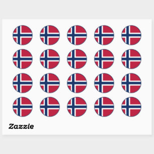 Norwegische Flagge Runder Aufkleber