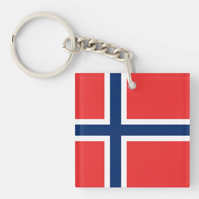 Norwegische Flagge Schlüsselanhänger (Vorderseite)