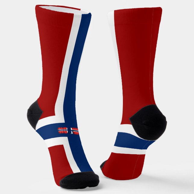 Norwegische Flagge Socken (Gewinkelt)
