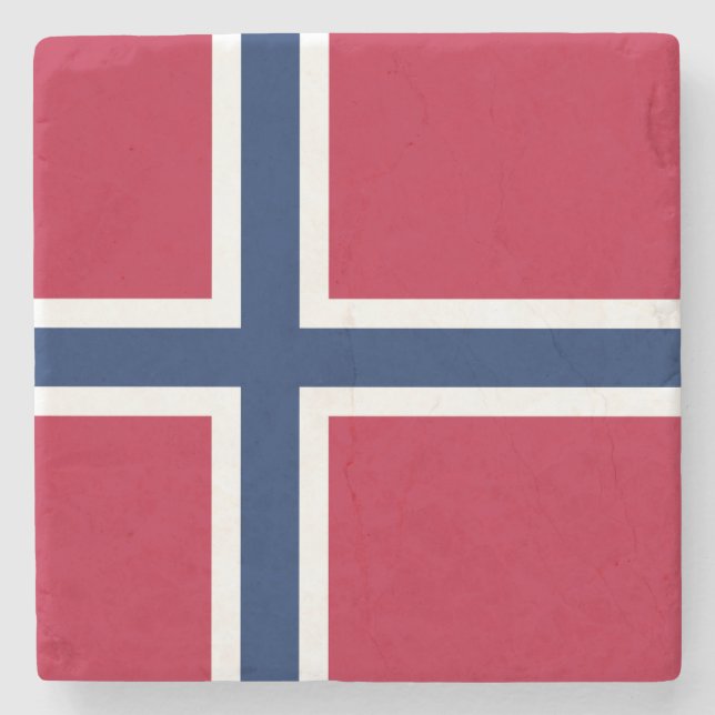 Norwegische Flagge Steinuntersetzer (Vorderseite)