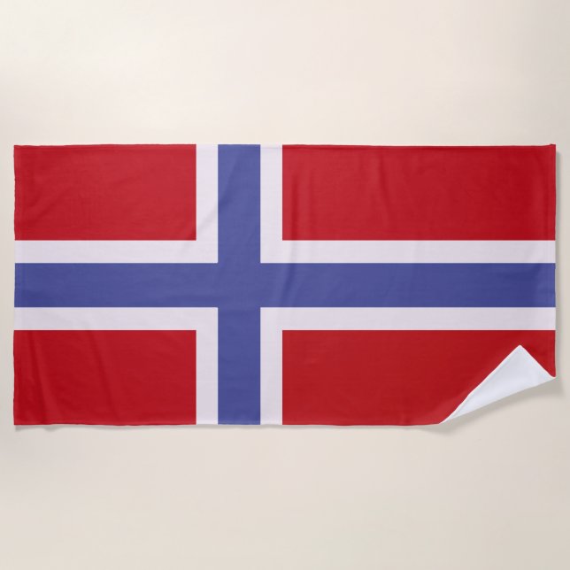 Norwegische Flagge Strandtuch (Vorderseite)