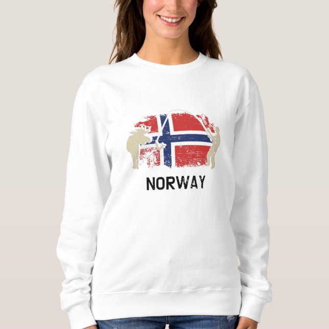 Norwegische Flagge Sweatshirt (Vorderseite)