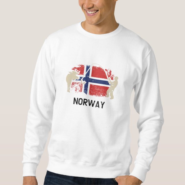 Norwegische Flagge Sweatshirt (Vorderseite)