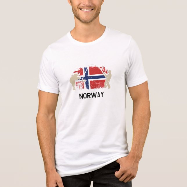 Norwegische Flagge Tri-Blend Shirt (Vorderseite)