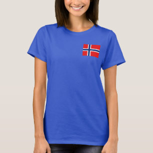 Norwegische Flagge und T - Shirt Karte