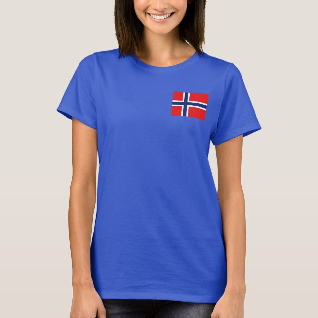 Norwegische Flagge und T - Shirt Karte (Vorderseite)