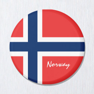 Norwegische Flagge - Urlaub, Reisen/Sport Magnet