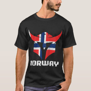 Norwegische Flagge Viking Helmet Skandinavien Norg T-Shirt