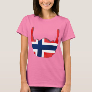 Norwegische Flagge von Sturzhelm Norwegens T-Shirt