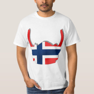 Norwegische Flagge von Sturzhelm Norwegens T-Shirt
