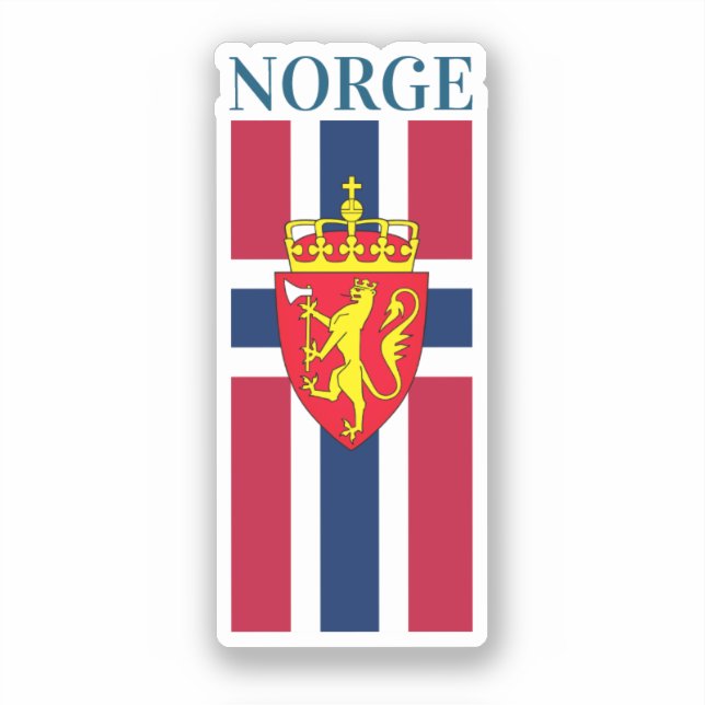 Norwegische Flagge/Wappen Aufkleber (Vorderseite)