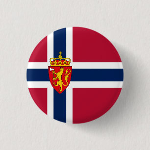 Norwegische Flagge/Wappen Button