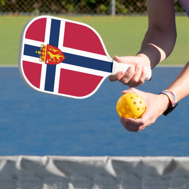 Norwegische Flagge/Wappen Pickleball Schläger (InSitu)