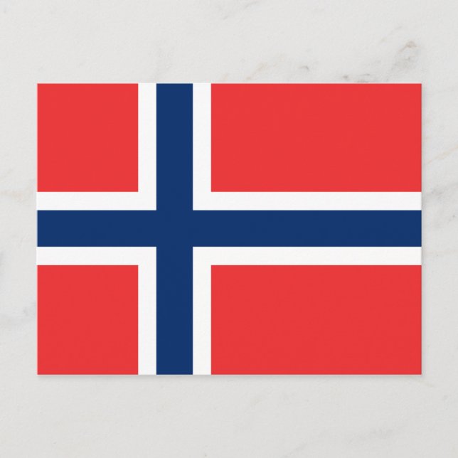 Norwegische Flagge - Zollpostkarten Postkarte (Vorderseite)