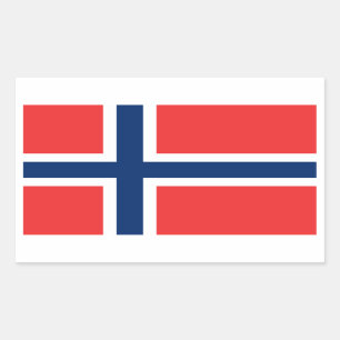 Norwegische Flaggenaufkleber Rechteckiger Aufkleber