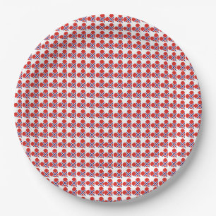 Norwegische Flaggenherzen Pappteller