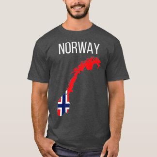 Norwegische Flaggenkarte Norwegisches Viking Skand T-Shirt