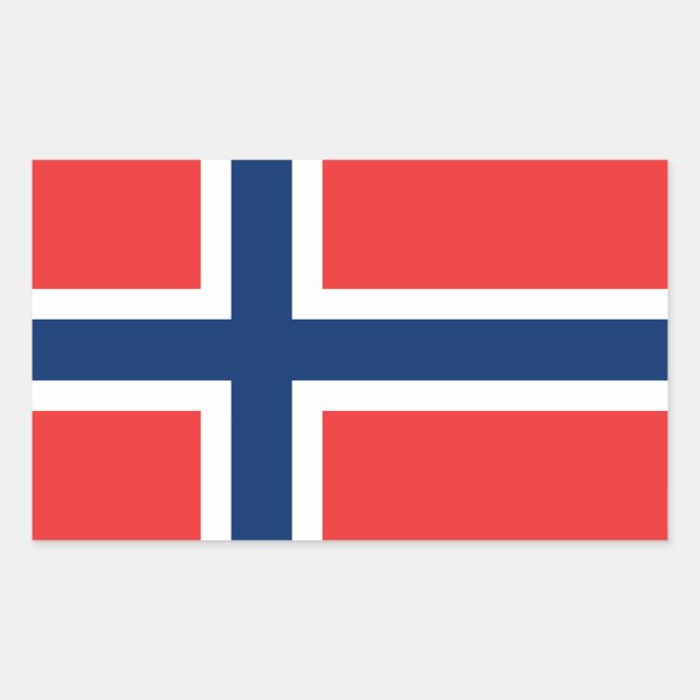 Norwegische Flaggenkleber* Rechteckiger Aufkleber (Vorderseite)