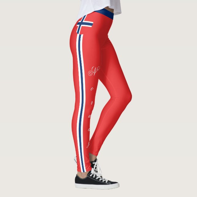 Norwegische Flaggenmode, Reise-/Sportfans Leggings (Rechts)