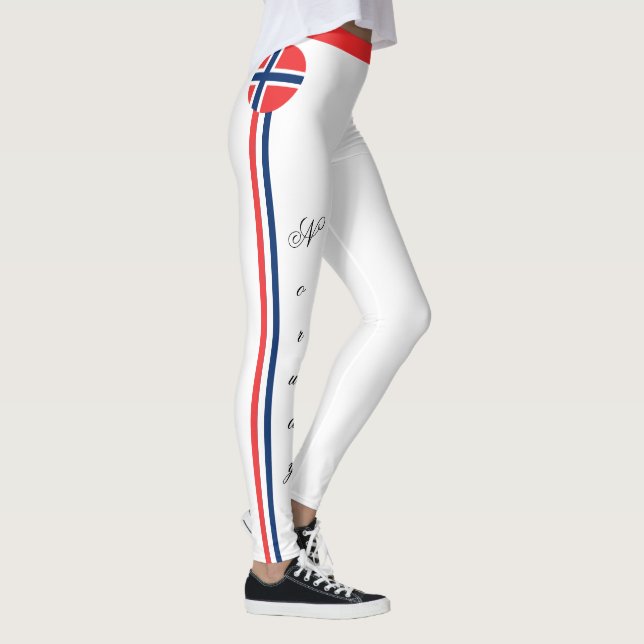 Norwegische Flaggenmode, Reise-/Sportfans Leggings (Rechts)