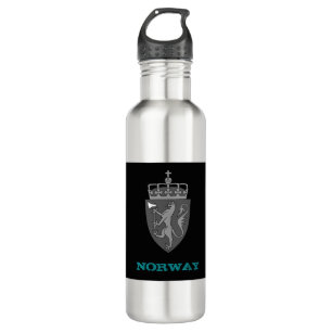 Norwegische Flasche, norwegisches Wappen/Flagge Edelstahlflasche