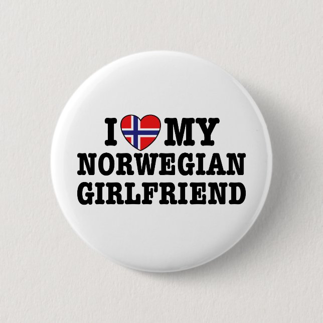 Norwegische Freundin Button (Vorderseite)