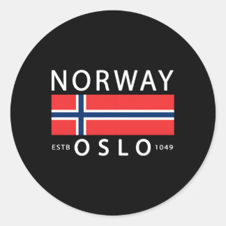 Norwegische Geschichte Oslo Norwegen Runder Aufkleber